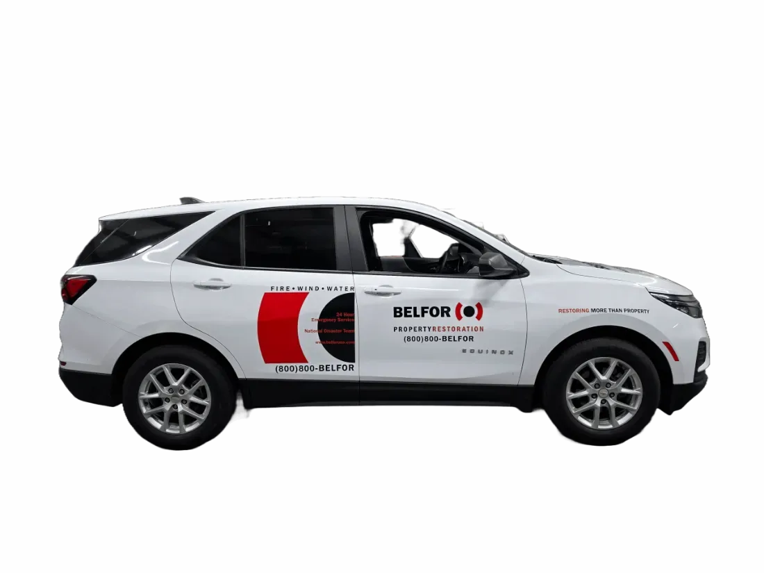 Belfor SUV with fleet graphics